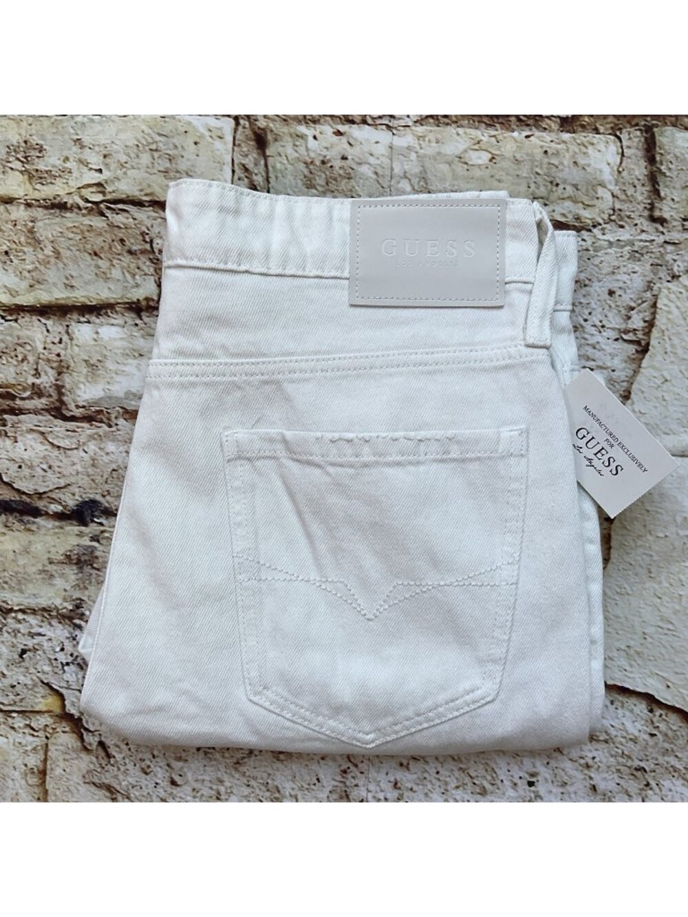 Guess Men’s Slim Straight Jeans Destroyed In White Natural Size 31